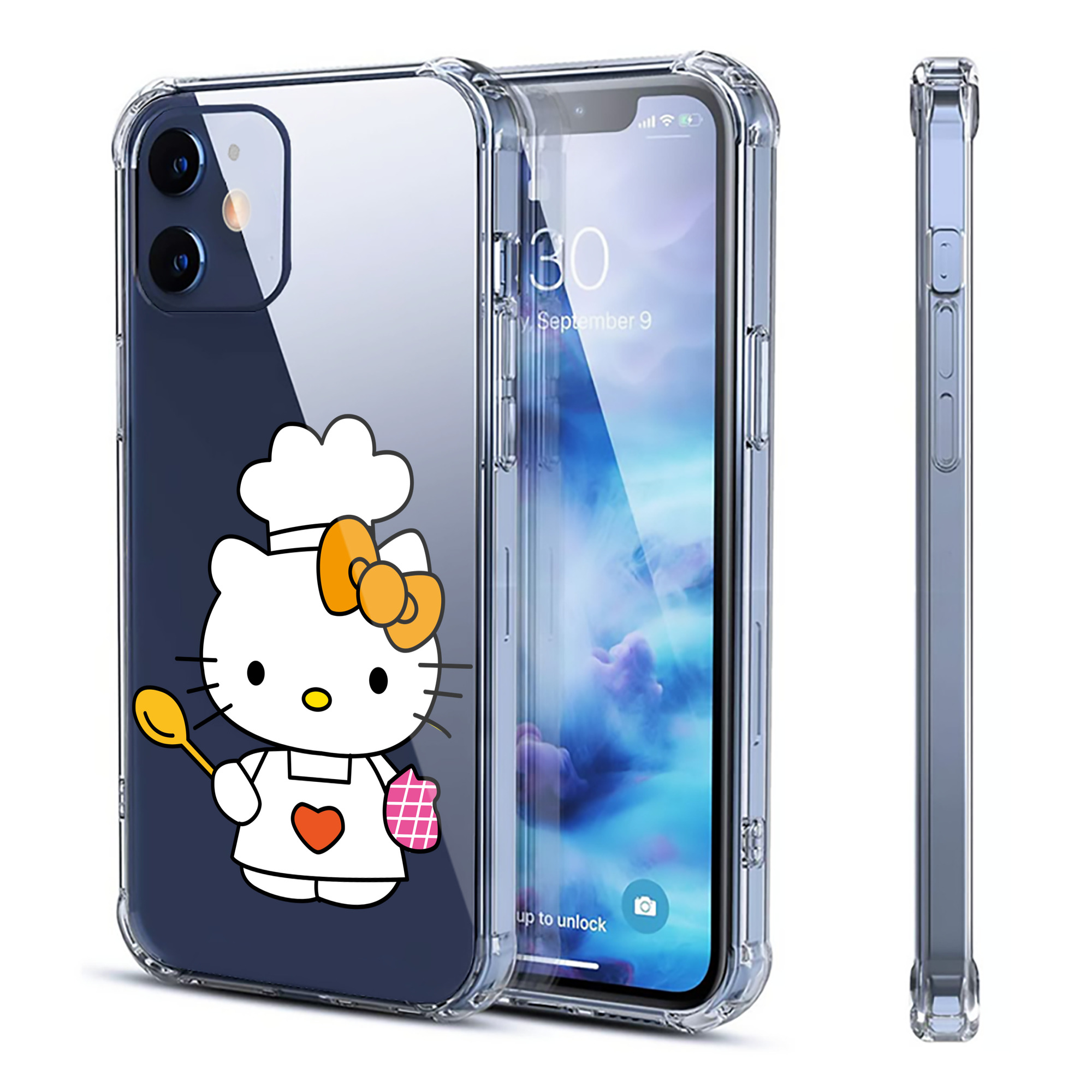 （画像用） Hello Kitty ハローキティ 【iPhone 12シリーズ対応】透明スマホケース（クリアソフトケース）